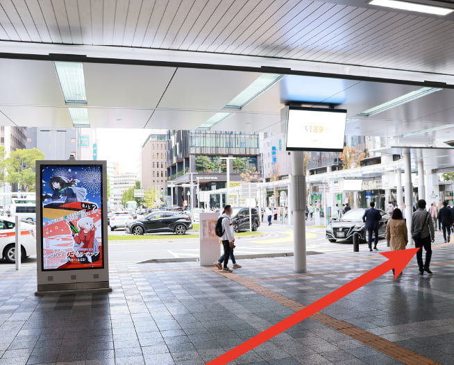 にしたんARTクリニック博多駅前院へ博多駅から徒歩で向かう道順を説明した画像