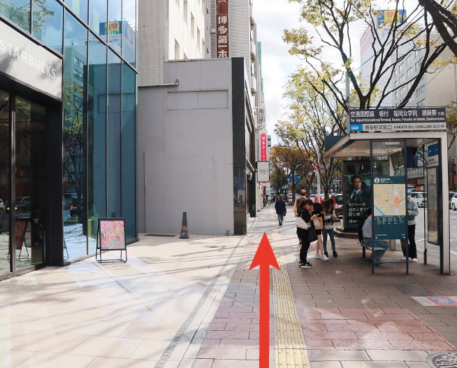 にしたんARTクリニック博多駅前院へ博多駅から徒歩で向かう道順を説明した画像