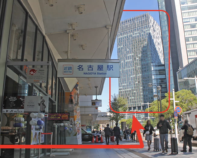 にしたんARTクリニック名古屋駅前院へ駅から徒歩で向かう道順を説明した画像