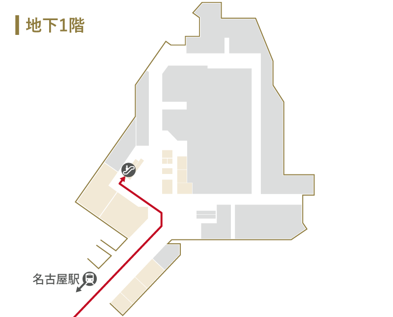 にしたんARTクリニック名古屋駅前院へ駅から徒歩で向かう道順を説明した画像