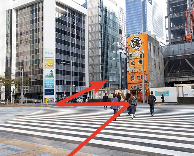 にしたんARTクリニック日本橋院へ東京駅から徒歩で向かう道順を説明した画像