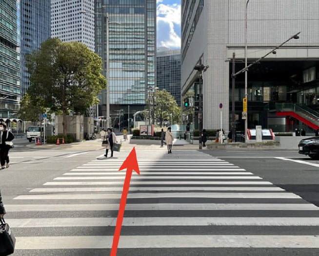 にしたんARTクリニック大阪院へ大阪駅から徒歩で向かう道順を説明した画像