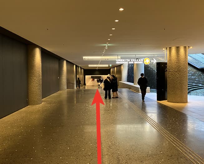 にしたんARTクリニックうめきた院へ駅から徒歩で向かう道順を説明した画像