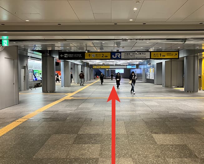 にしたんARTクリニックうめきた院へ駅から徒歩で向かう道順を説明した画像